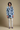 Tie-Dye Taari Indie-Fusion Set (White / Navy)